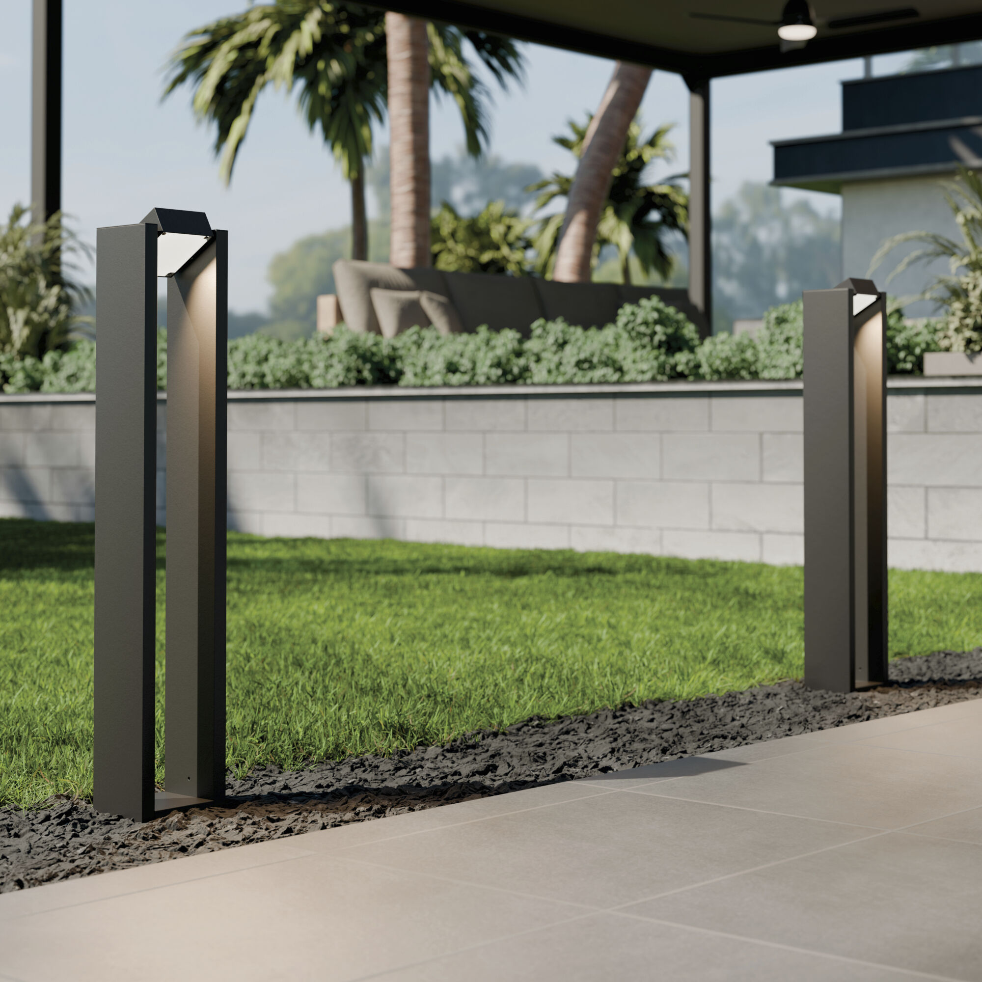Independence 12 AC/DC 5 watt Textured Black Aimed Bollard in 3000K